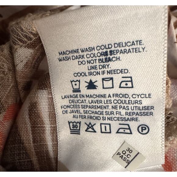 Lands End Womens Plus Size 2X White Tropic Palm Linen A Line Tunic Top Blouse - Picture 10 of 11